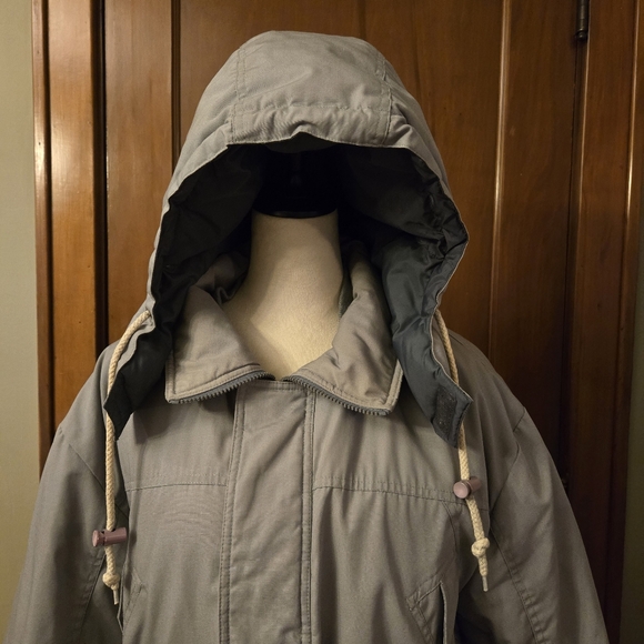 Vintage Field & Stream Women's Grey Down Fleece Outdoor Jacket Size L Heavy EUC - Picture 9 of 11